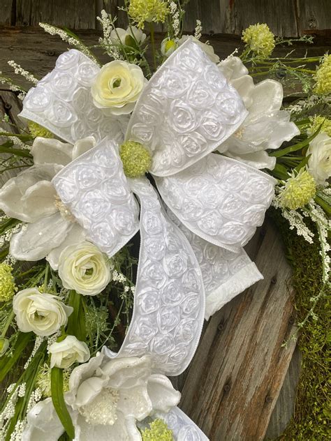 Summer Wreath Front Door Wreath Wedding Wreath Floral Wreath White