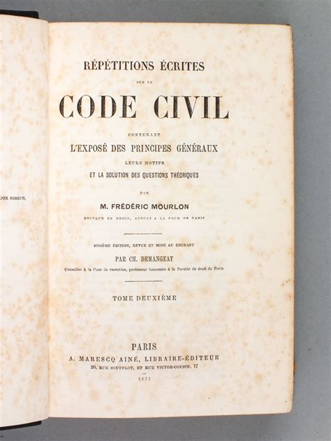 Répétitions écrites sur le Code Civil 3 Tomes Complet Contenant