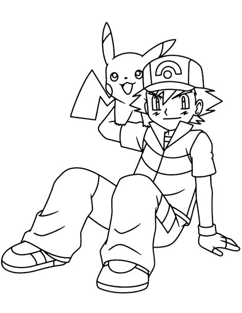 Coloriage Ash Ketchum à Imprimer ColoriageManga