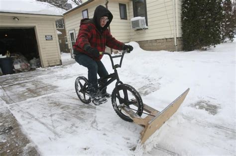 Too Much Snow Here Are 10 Ways To Turn A Bike Into A Snow Plow