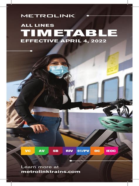 metrolink schedule timetable april   san diego county california
