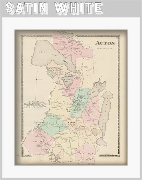 Town of ACTON Maine 1872 Map - Etsy