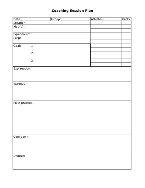 Life Coaching Session Plan Template Lovely Session Plan Template