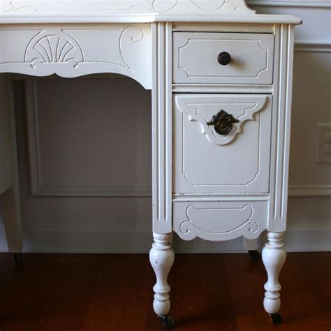 S Vanity Desk And Mirror Antique White Cream Bohemian