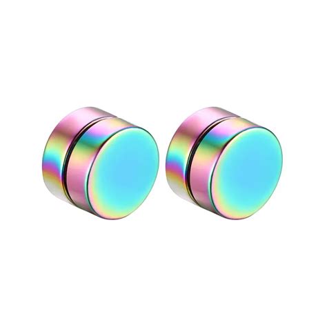 Rainbow Color Stainless Steel Magnetic Earrings For Women Men Jewelry ...