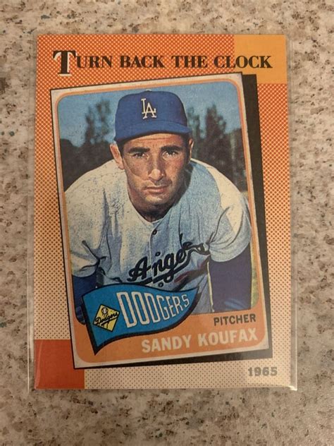 1990 Topps 665 Sandy Koufax Johnny Bench Turn Back The Clock