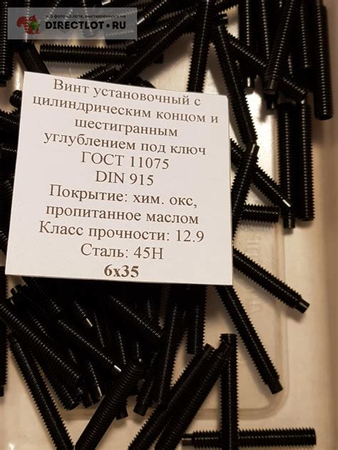 Винт установочный (стопорный) с цапфой под шестигранник М6х35 DIN 915 ...