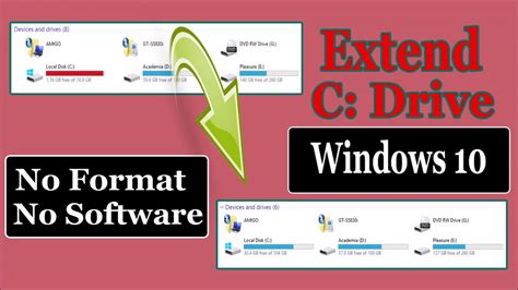 How To Extend C Drive In Windows 10 Taking Space From Other Partitions