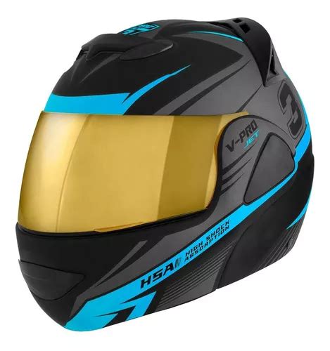 Casco Robocop Pro Tork Vpro Jet Black Vis Cerrado Casco Con Visera