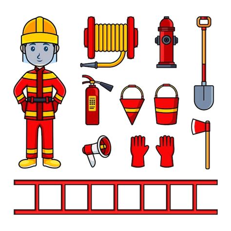 Premium Vector Cartoon Set Of Firefighter Vector Character Illustration