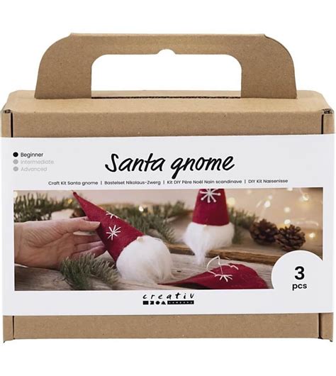 Kit Diy Ornamente 3 Gnomi De Crăciun Pentru Brad Seturi Crăciun