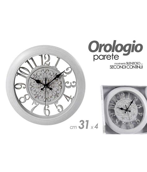 OROLOGIO DA PARETE MURO TONDO SILENZIOSO 31 X 4 CM VINTAGE SHABBY CHIC