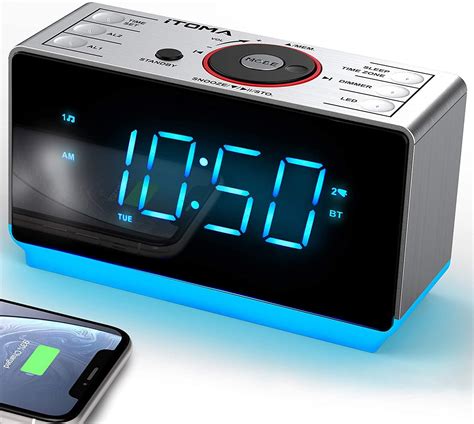 Alarm Clock Radio With Bluetooth Speaker Digital FM Radio Dual Alarm