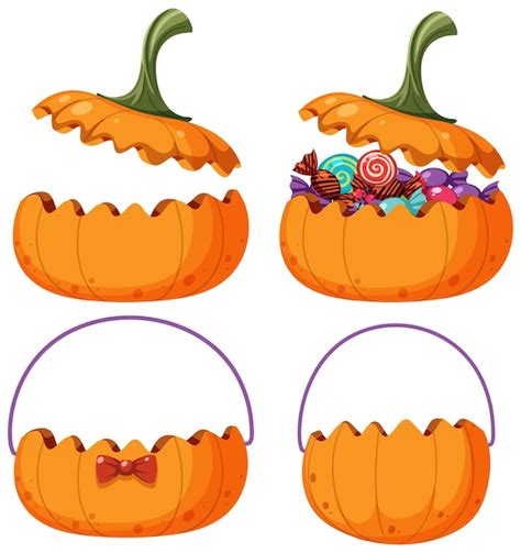 Conjunto De Calabaza De Halloween Sobre Fondo Blanco Vector Premium