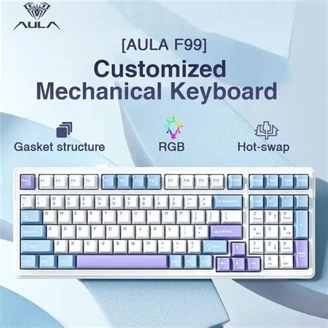 Aula F99 Teclado Mec Nico Sem Fio Para Jogos Fio Hot Swap Junta PBT RGB