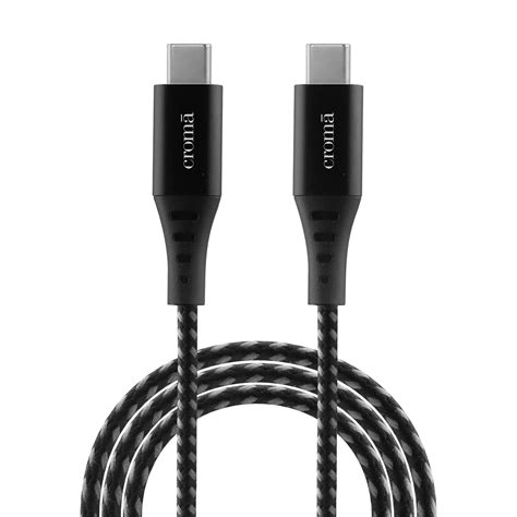 Buy Croma Type C To Type C 33 Feet 1m Cable Nylon Braided Grey Online Croma