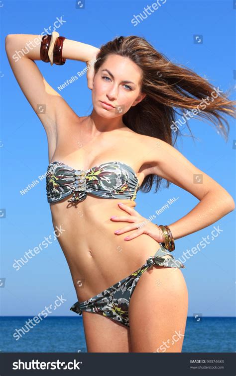 Sexy Bikini Model Posing On Beach Stock Photo Shutterstock