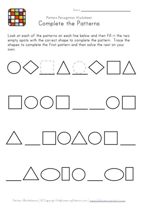 Math Patterns Worksheets