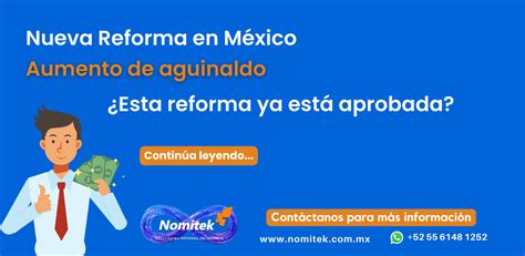 Reforma en México para el aumento de aguinaldo Nomitek