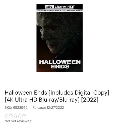 Halloween Ends Blu-ray/4K now available for Pre-Order for 27.99 : r/Bluray