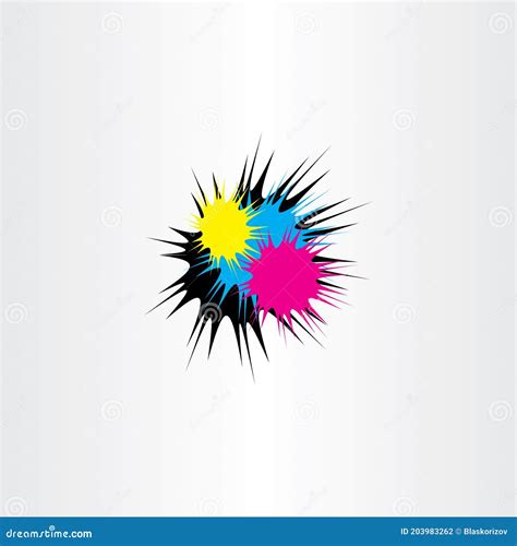 Ink Splash Cmyk Print Icon Vector Stock Vector Illustration Of