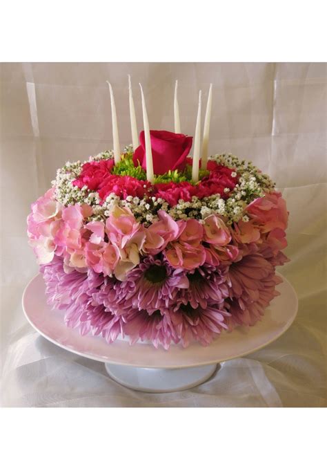 Have your cake, but don't eat it!! Birthday Cake Made of Flowers!