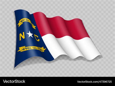 3d Realistic Waving Flag Of North Carolina Is A Vector Image