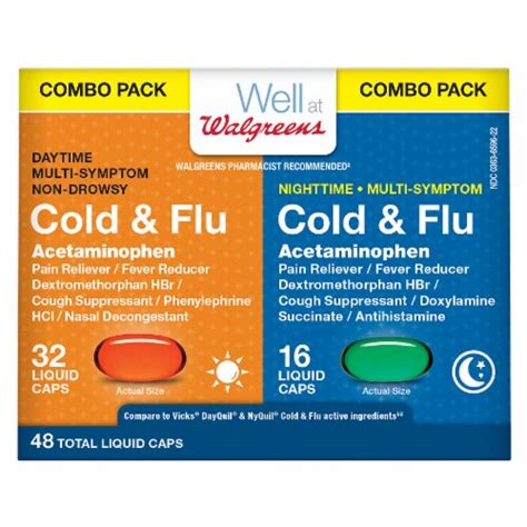 Walgreens Cold Flue Daytime And Nighttime Liquid Caps Ct Kroger