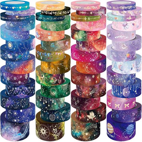 Voolcaoo Rollen Washi Tape Set Goldfolie Galaxy Washi Tape F R