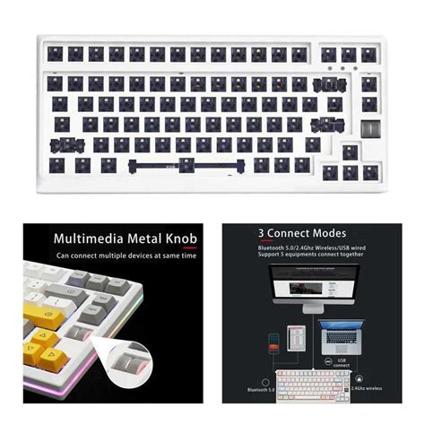 Jual Hot Swap Mechanical Keyboard DIY Kit Programmable Macros Modular PC White Di Seller Homyl