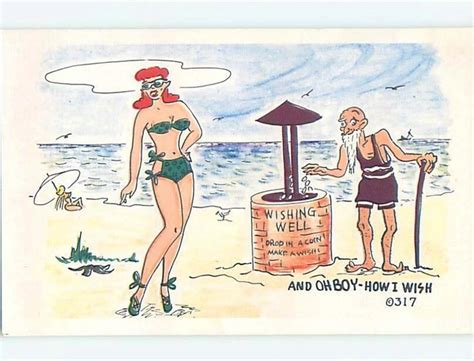 PRE 1980 RISQUE SEXY BIKINI GIRL SEEN BY OLD MAN AT THE WISHING WELL HL4157 2 70 PicClick CA
