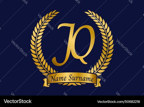 Initial Letter J And Q Jq Monogram Logo Design Vector Image