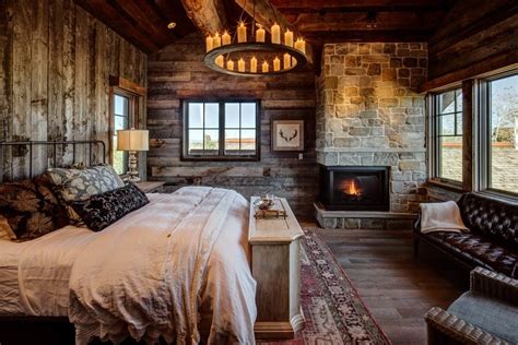 Rustic Fireplace Tools Bedroom With Stone Contemporary Roman Shades In