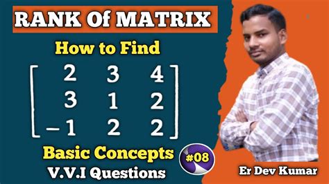 How To Find Rank Of Matrix Find The Rank Of Matrix Rank Of Matrix