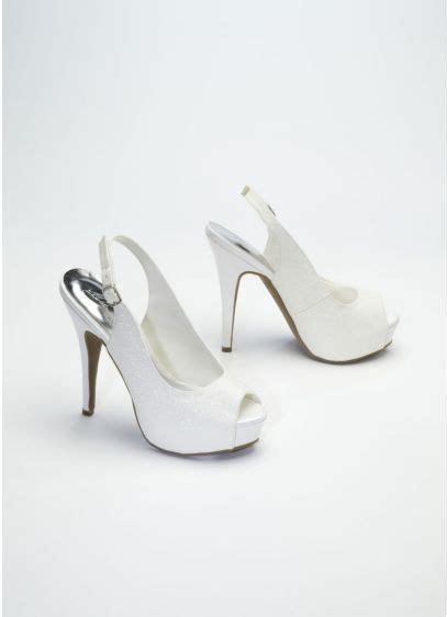 Glitter Peep Toe High Heel Slingback Davids Bridal