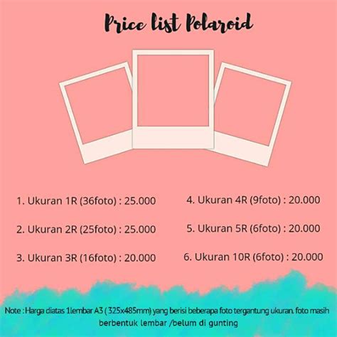 Detail Daftar Harga Cetak Foto Polaroid Koleksi Nomer 5