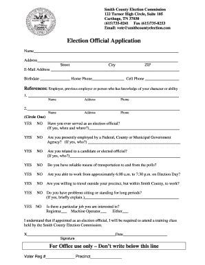 Fillable Online Election Official Application Rtf Fax Email Print