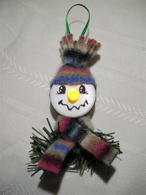 Tea Light Snowman Ornament Von Notjustknots Auf Etsy Schneemann