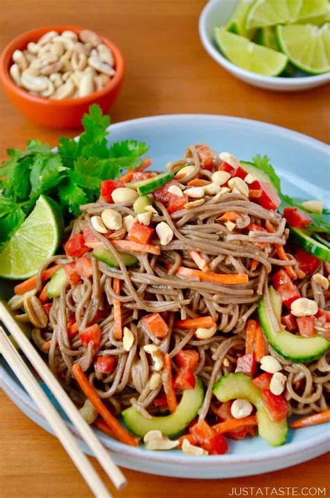 Soba Noodle Salad With Peanut Dressing Just A Taste