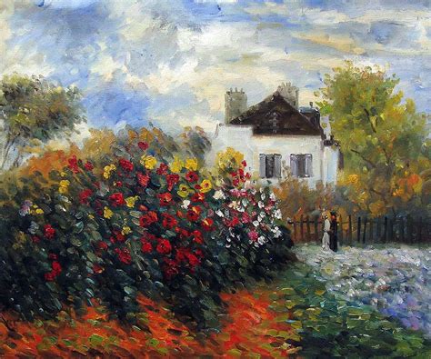 Monet The Garden Of Monet At Argenteuil 1873 Hand Painted Oil