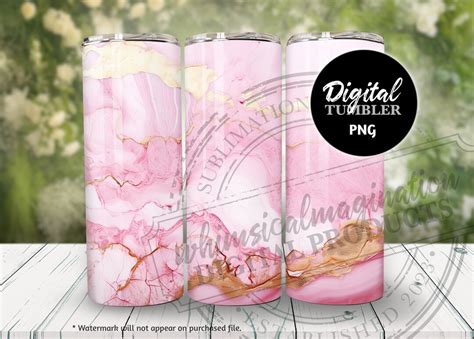 Beautiful Marbled Paint Oz Skinny Tumbler Wrap Png For Sublimation