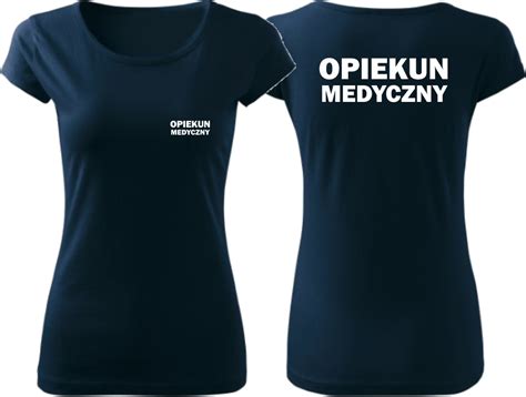 T shirt Koszulka Damska OPIEKUN MEDYCZNY napis przód i plecy Szafa Medyka