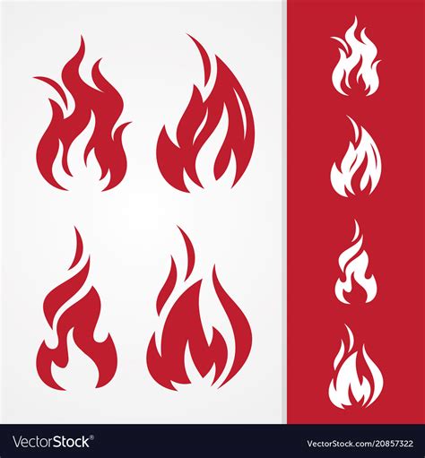 Set tribal flame Royalty Free Vector Image - VectorStock