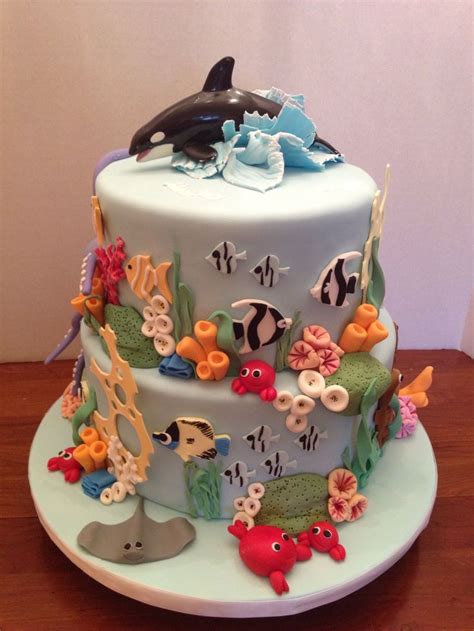 Ocean Theme Birthday Cake By Gema Sweets Ocean Cakes Cake