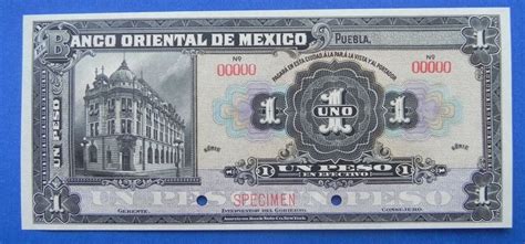 Billete Banco De México Oriental 1 Peso 1900 Muy Escaso 8 666 00