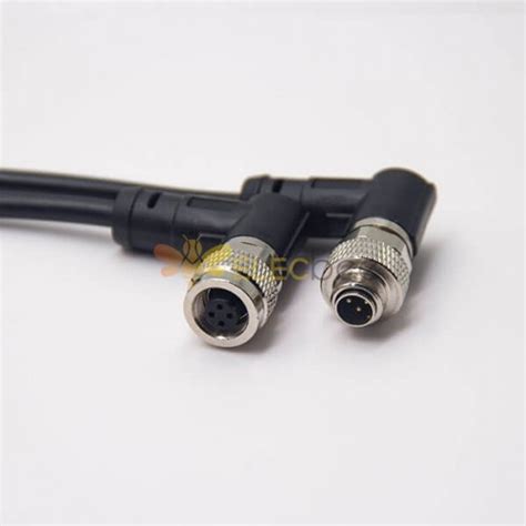 4 Pin Cable Circular Connector Waterproof Right Angle Male to Female ...