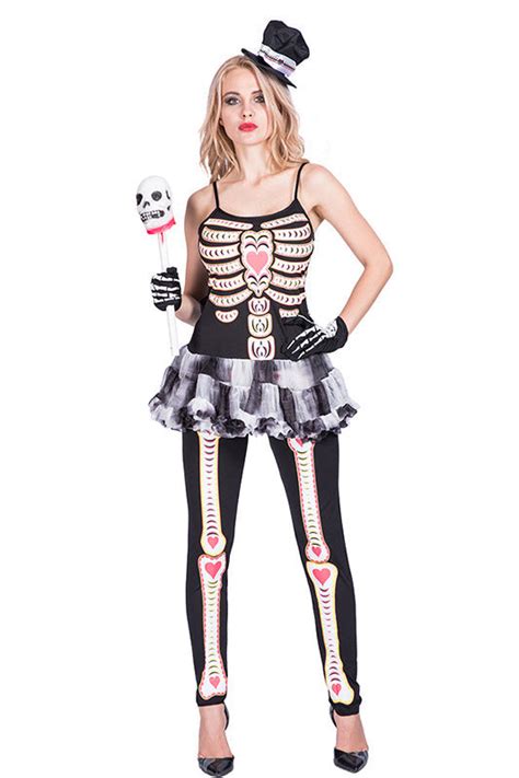 Day Of The Dead Skeleton Costume For Women Nalagila