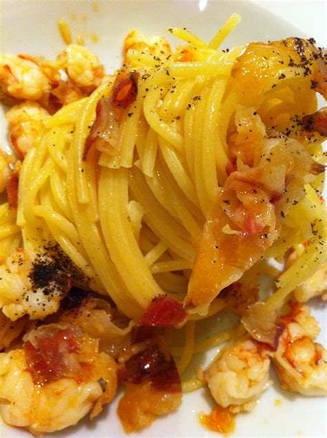 Carbonara Di Gamberi E Caff Ethnic Recipes Food Spaghetti