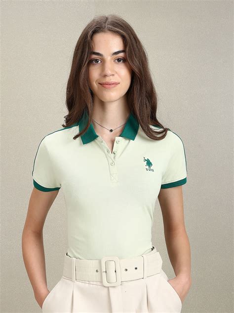 Buy Us Polo Assn Women Polo Collar Slim Fit Cotton T Shirt Tshirts