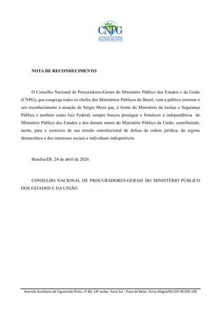 Nota de reconhecimento ao Sérgio Moro PDF Download Gratuito